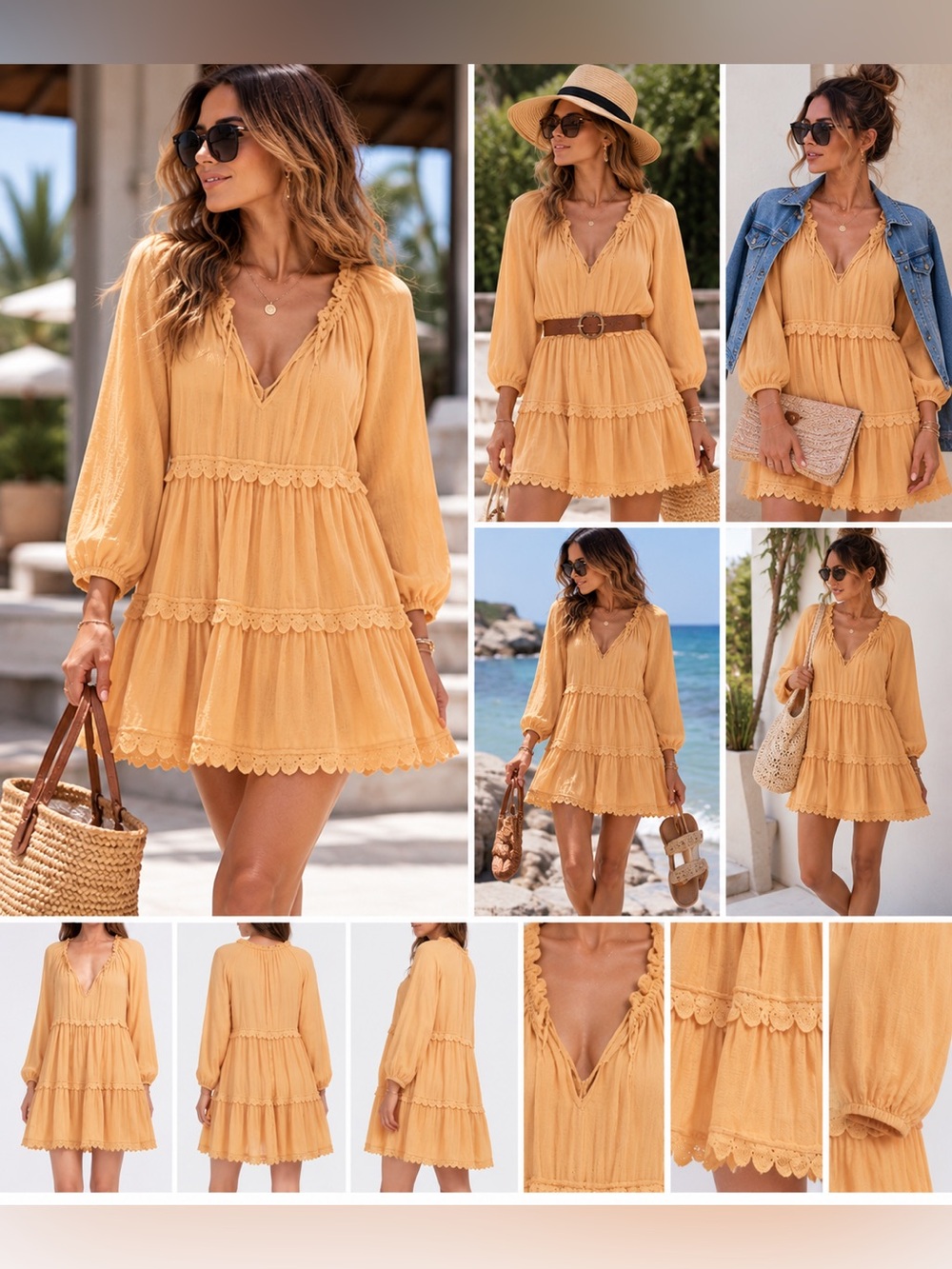 EBERJEY | SUMMER OF LOVE SOFIA COVER-UP DRESS Viscose Cotton size small